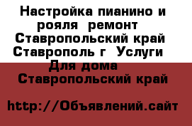 Настройка пианино и рояля, ремонт - Ставропольский край, Ставрополь г. Услуги » Для дома   . Ставропольский край